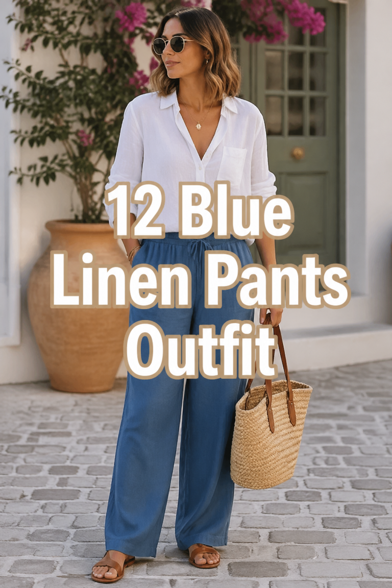 👖 12 Blue Linen Pants Outfit