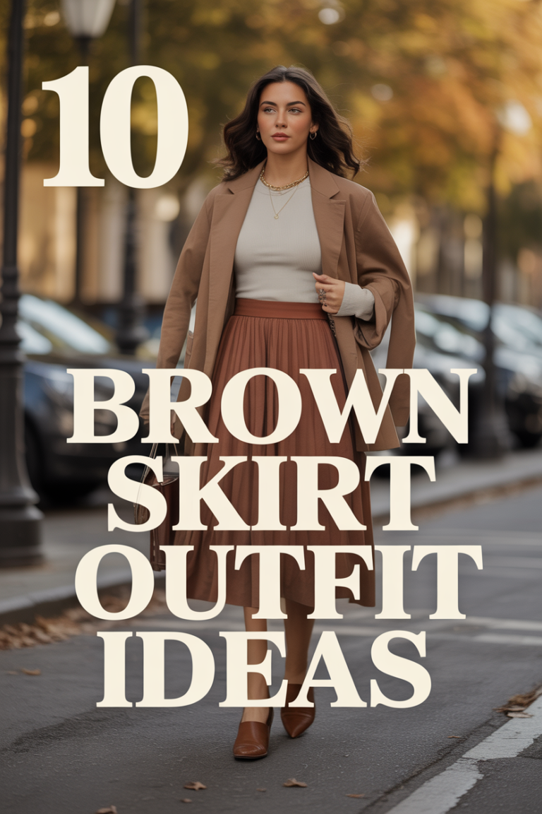 🌿 10 Brown Skirt Outfit Ideas
