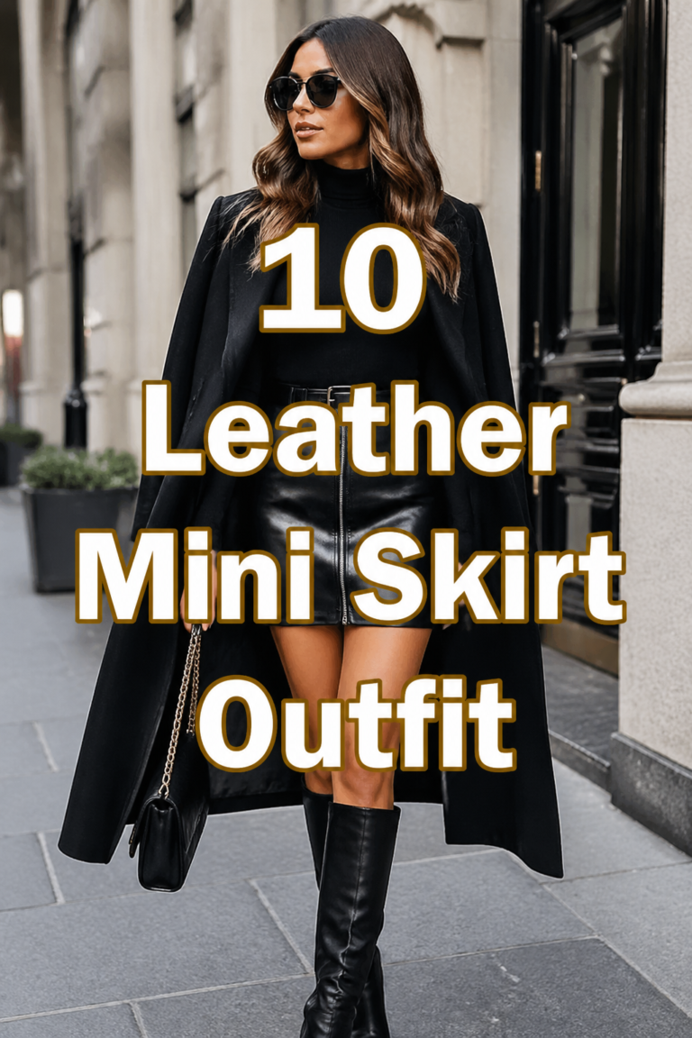 ✨ 10 Leather Mini Skirt Outfit