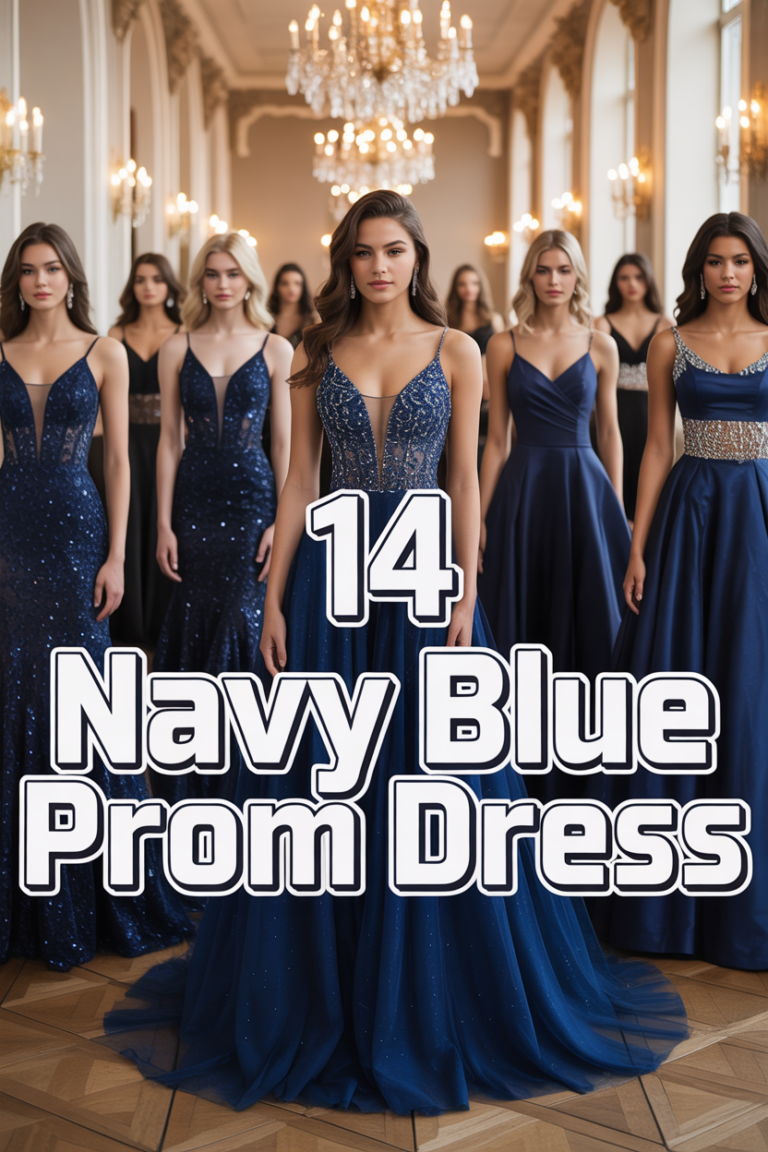 💙 14 Navy Blue Prom Dress