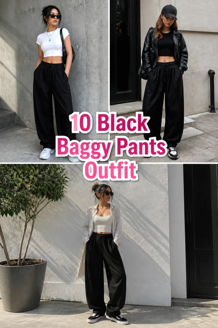 🖤 10 Black Baggy Pants Outfit