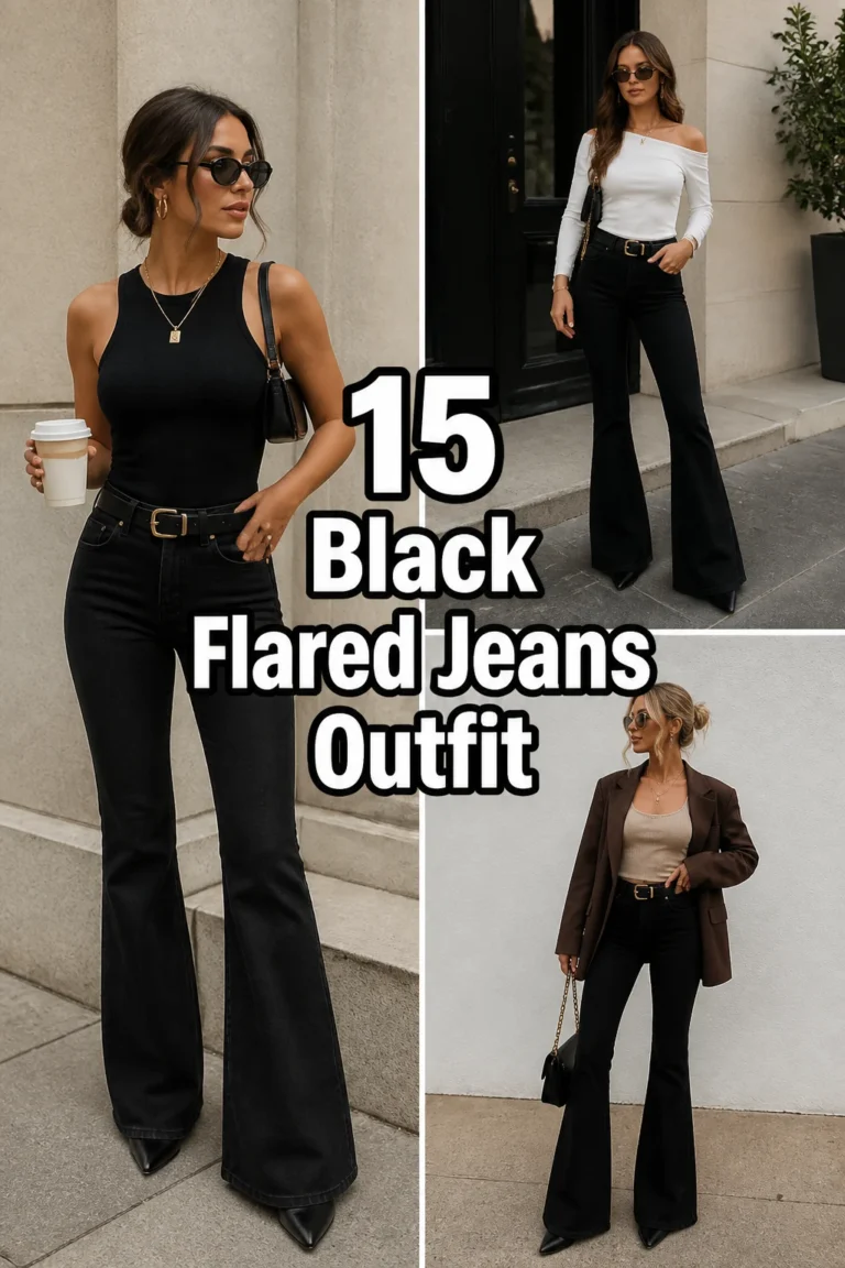 ⭐ 15 Black Flared Jeans Outfit