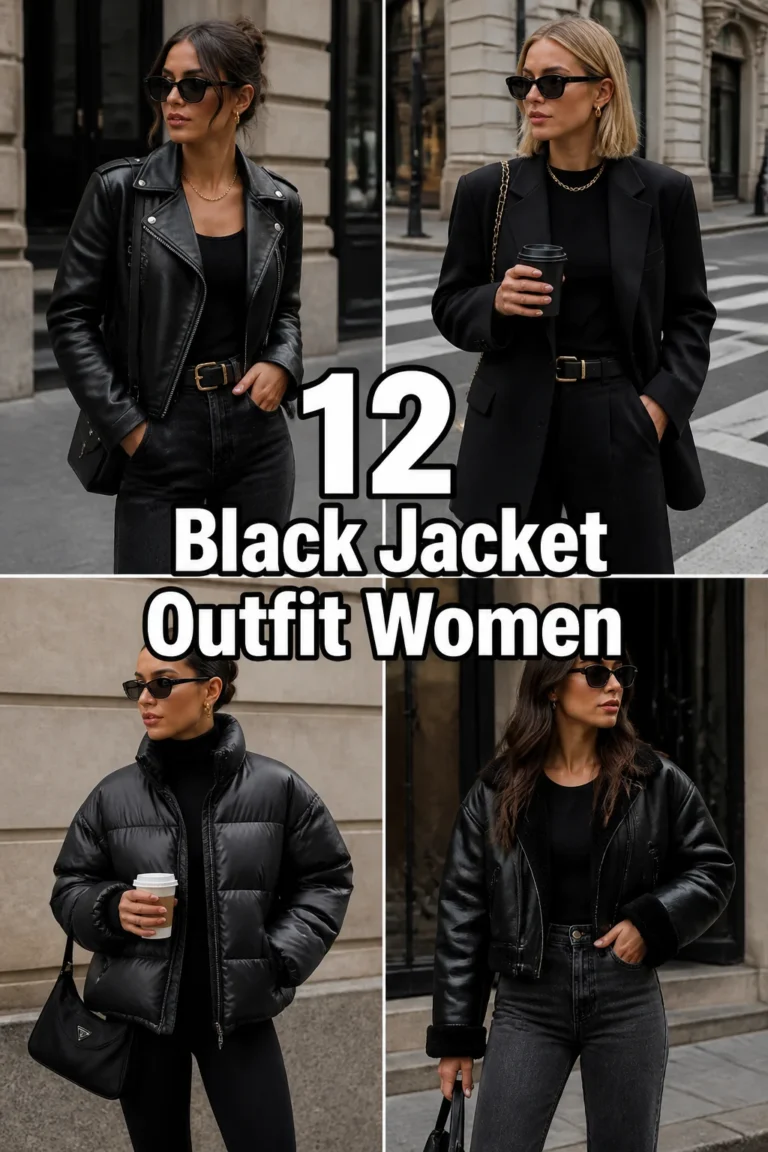 🖤 12 Black Jacket Outfit Women