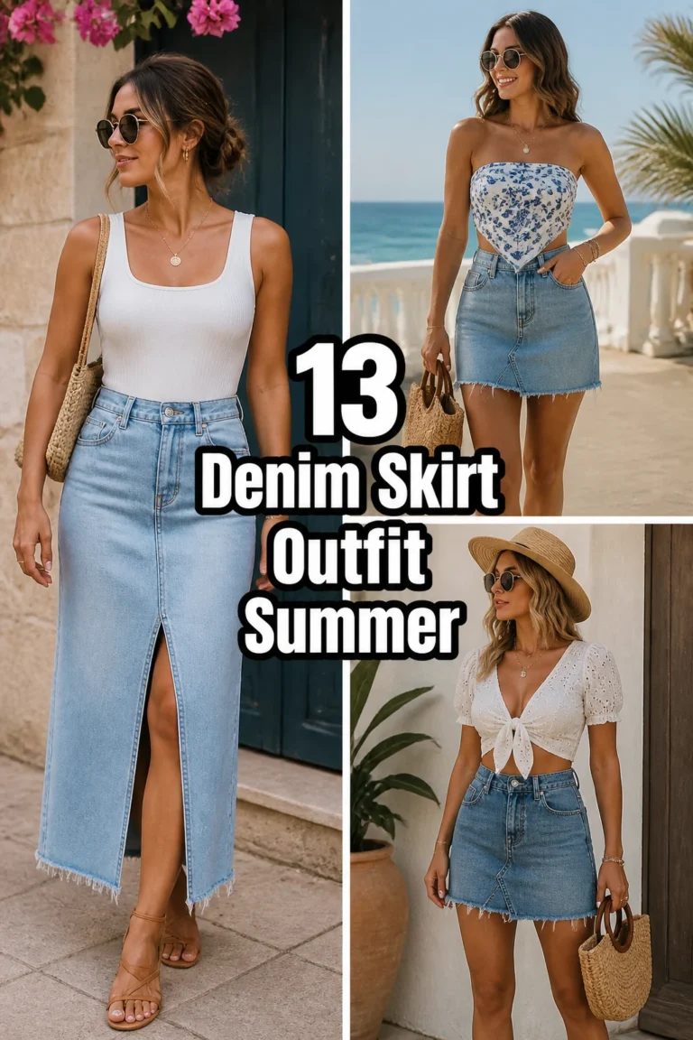 👗 13 Denim Skirt Outfit Summer
