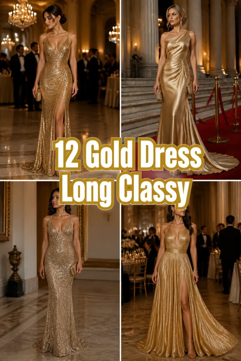 ✨ 12 Gold Dress Long Classy