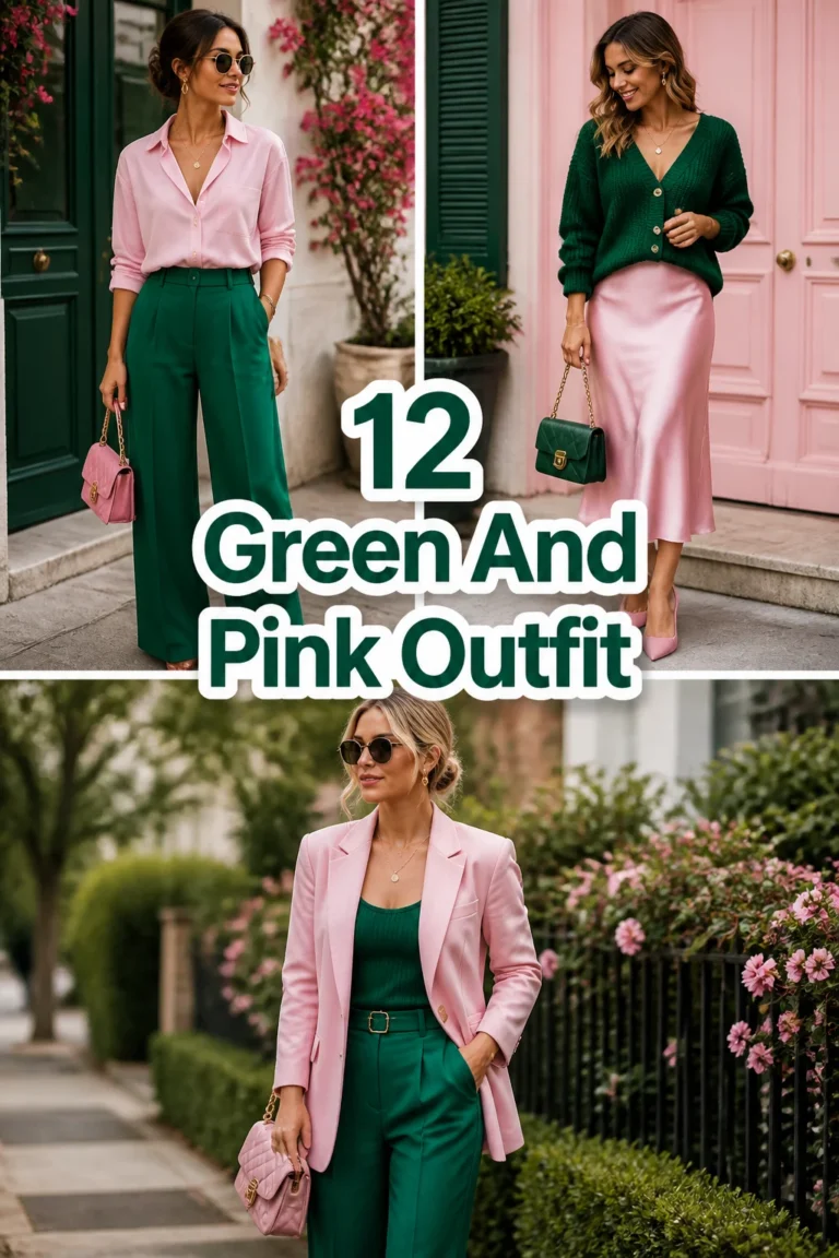 🌷 12 Green And Pink Outfit