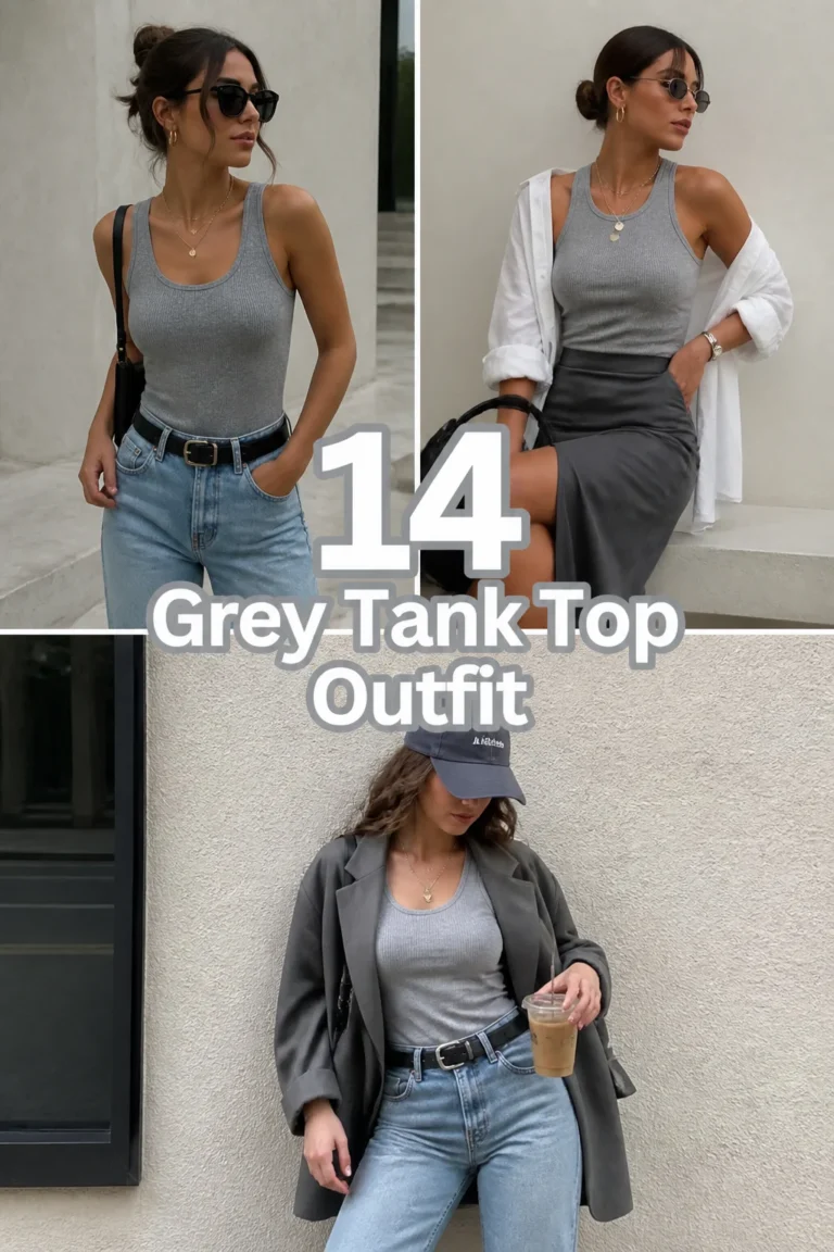 🩶 14 Grey Tank Top Outfit