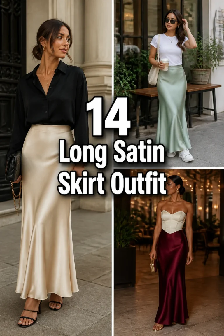 ✨ 14 Long Satin Skirt Outfit