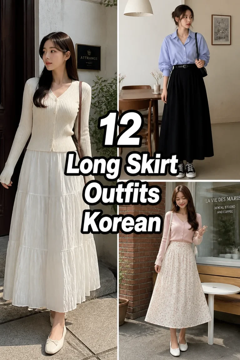 👗 12 Long Skirt Outfits Korean