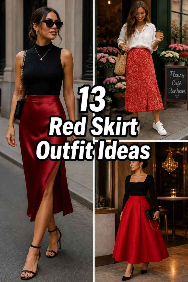 💃 13 Red Skirt Outfit Ideas