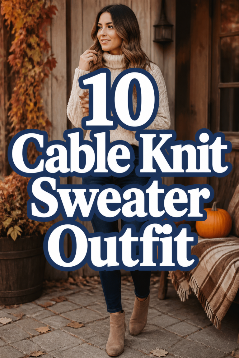 🧶 10 Cable Knit Sweater Outfit