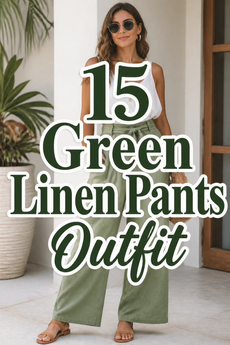 🌿 15 Green Linen Pants Outfit