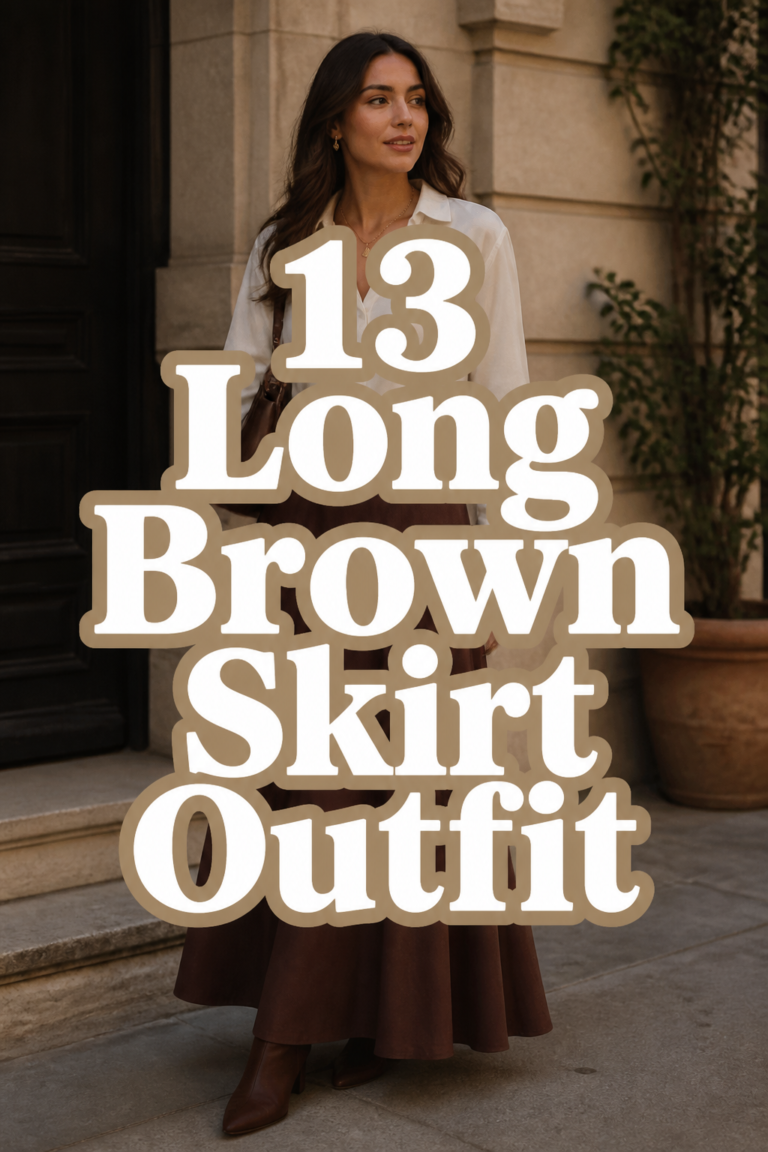 🍂 13 Long Brown Skirt Outfit